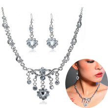 Wedding Party Crystal Rhinestone Earrings Necklace for Women