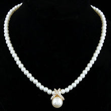 Imitation Pearls Cute Rhinestone Pendant Necklace Jewelry For Women