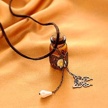 Carved Long Leather Cord Necklaces & Pendants Retro Cork Wishing Bottle Sweater Chain
