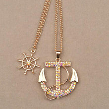 Anchor Rudder Pendant Long Chain Sweater Necklace For Women