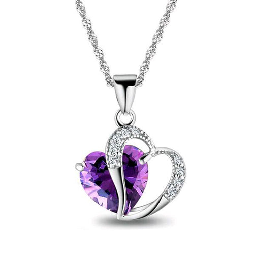 Heart Pendant Necklace Crystal jewelry For Girls