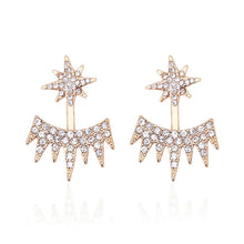 Sun Flower Long Ear Studs Fine Full Crystal Earrings
