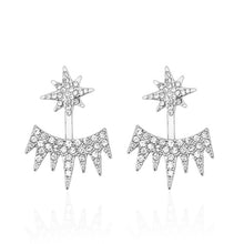 Sun Flower Long Ear Studs Fine Full Crystal Earrings