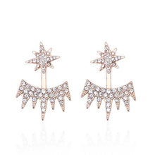 Sun Flower Long Ear Studs Fine Full Crystal Earrings