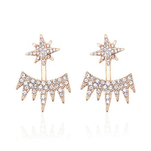 Sun Flower Long Ear Studs Fine Full Crystal Earrings