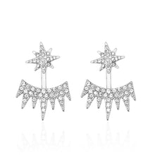 Sun Flower Long Ear Studs Fine Full Crystal Earrings