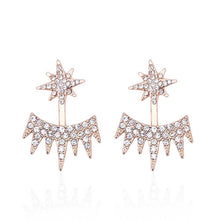 Sun Flower Long Ear Studs Fine Full Crystal Earrings