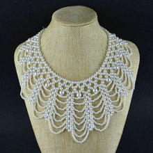 Round Pearl Choker Necklace Romantic Braided Lace Collar Necklaces