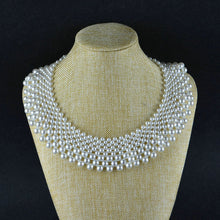 Round Pearl Choker Necklace Romantic Braided Lace Collar Necklaces
