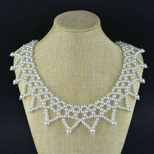 Round Pearl Choker Necklace Romantic Braided Lace Collar Necklaces