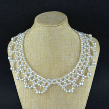 Round Pearl Choker Necklace Romantic Braided Lace Collar Necklaces