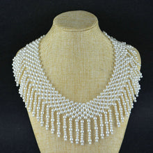 Round Pearl Choker Necklace Romantic Braided Lace Collar Necklaces