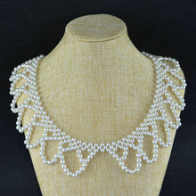 Round Pearl Choker Necklace Romantic Braided Lace Collar Necklaces