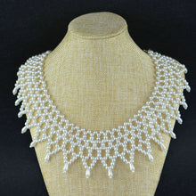 Round Pearl Choker Necklace Romantic Braided Lace Collar Necklaces