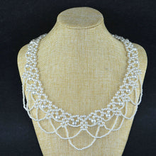 Round Pearl Choker Necklace Romantic Braided Lace Collar Necklaces