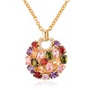 Rose Gold Multi-color Cubic Zirconia Big Round Necklace Pendants for Women