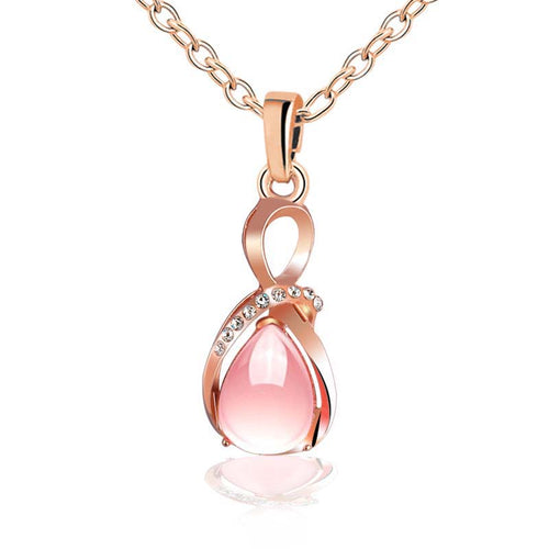 Water Drop Necklaces Pendants Crystal Jewelry Chain with Stone